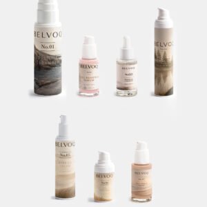 The complete Belvoq range, all seven products from No.01 to No.07